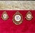 Baroque Ornate Gold-Framed Rose Wall Décor – Set of 3 Baroque Ceramic Medallions in Crimson Red For Sale - Image 3 of 3