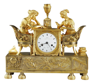 Early 19th Century Empire Astronomy Lesson Clock, 1800s
