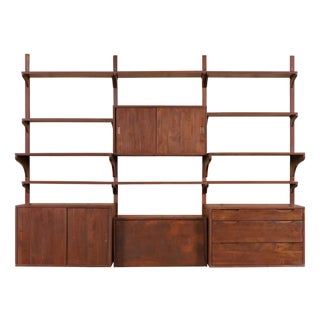 Mid-Century Modern Modular Walnut Wall Unit by Noral Olson for Kopenhavn For Sale