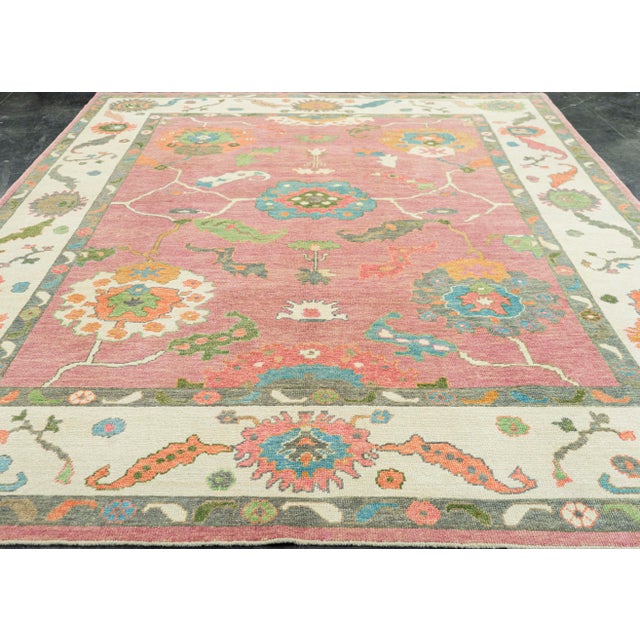 Pink Turkish Oushak Rug 9'6" x 12' #23044 Explore a curated collection of hallway runners, wool rugs, and handmade...
