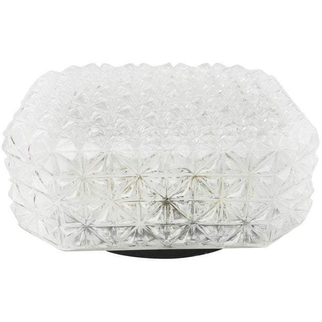 Mid-Century Clear Square Glass Wall Sconce For Sale - Image 4 of 6