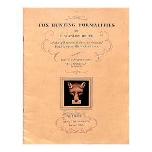 "Fox Hunting Formalities" 1929 Reeve, J. Stanley