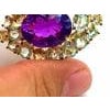 Bochic "Orient" Natural Amethyst & Aquamarine Ring Set In 18K Gold & Silver For Sale - Image 16 of 18