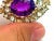 Bochic "Orient" Natural Amethyst & Aquamarine Ring Set In 18K Gold & Silver For Sale - Image 16 of 18