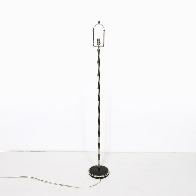1960s Pair of MidCentury Geometric Polished Nickel & Gunmetal Floor Lamps by Gio Ponti For Sale - Image 13 of 15