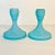 American 1970s Vintage Art Nouveau Americana Tiffany Blue Fenton Candle Holders - A Pair For Sale - Image 3 of 12