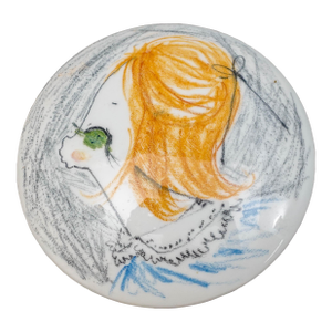Milvia Quadrifoglio Italy Vintage Hand Painted Pottery Lidded Trinket Powder Box