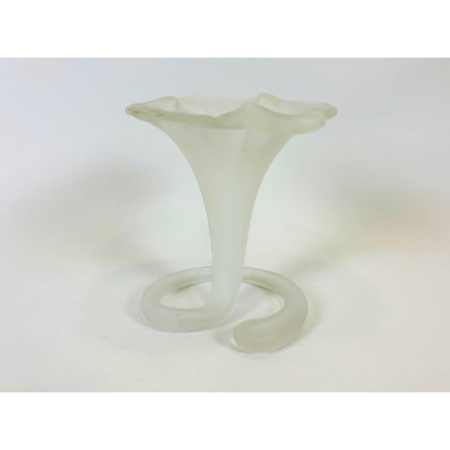 Vintage Handmade Frosted Glass Lilly Vase from Stiver, 1970s For Sale - Image 8 of 9