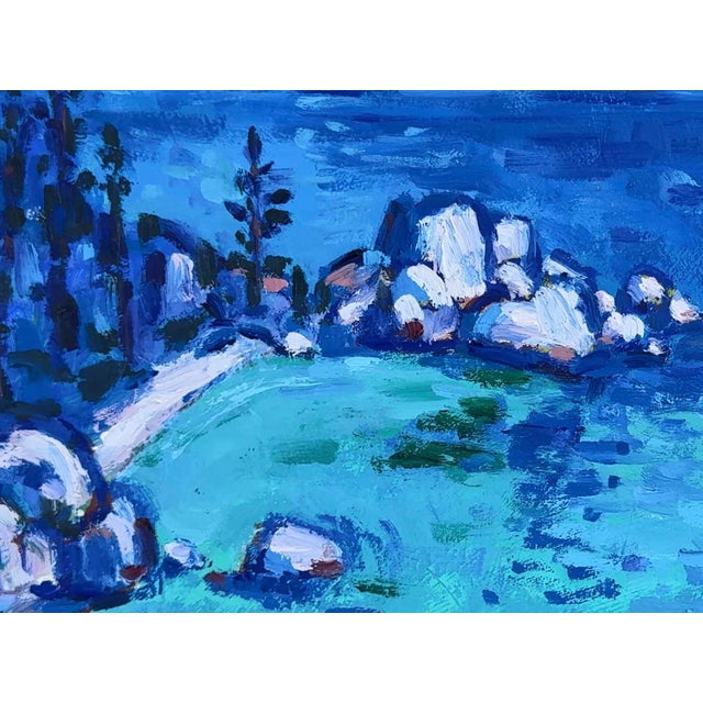 Lake Tahoe Blue - Contemporary Oil Painting Original For Sale - Image 4 of 10