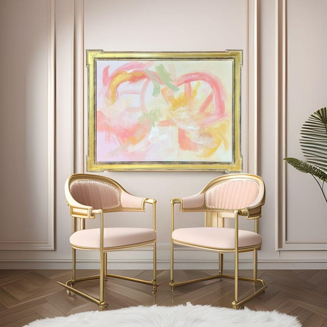 2020s Abstract Painting Pink #2 on Stretched Canvas For Sale - Image 5 of 15