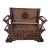 Vintage Carved Oak Monk's Bench For Sale