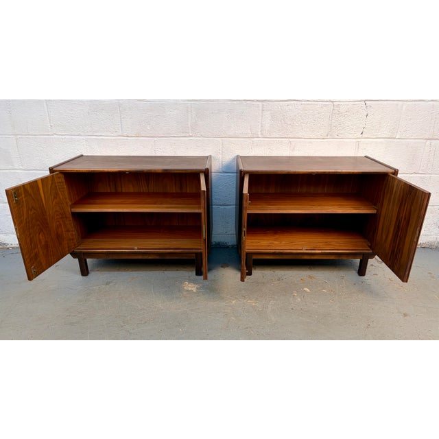 Pair of Mid 20th Century Walnut Cabinets For Sale - Image 4 of 18