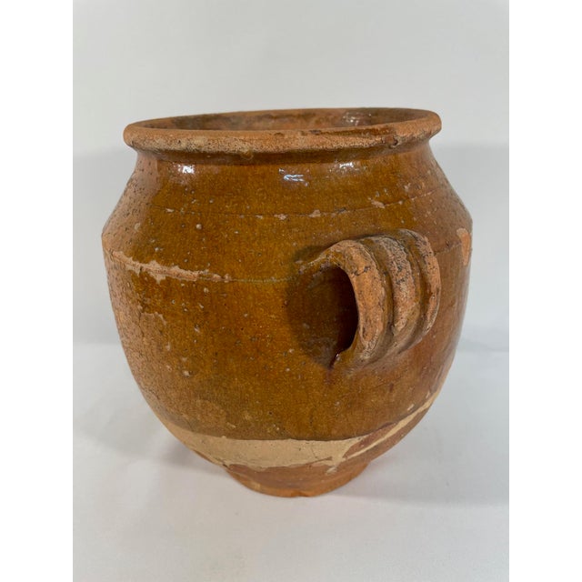 Mustard Antique 19th Century French Glazed Earthenware Confit Pot Jar For Sale - Image 8 of 18