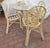 Coastal Vintage Blonde Rattan Glass Top Table and 4 Side Chairs-Set of 5 For Sale - Image 3 of 12