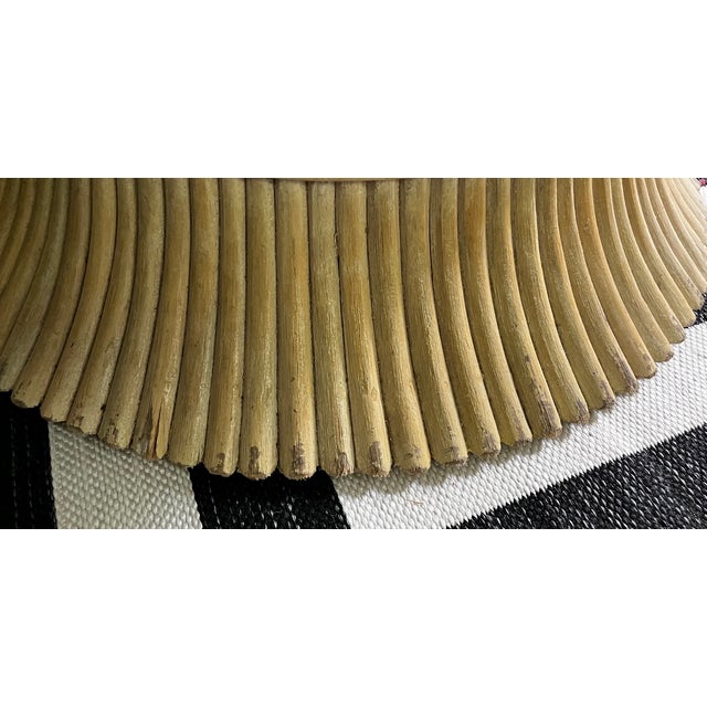 McGuire Style Mid Century Modern Round Wheat Sheaf Rattan Coffee Table ...