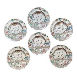 Late 19th Century Aesthetic Movement Low Bowl Plates by Gildea and Walker Potteries in the Melbourne Pattern- Set of 6 For Sale