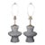 Pair of Gray Ceramic Table Lamps For Sale