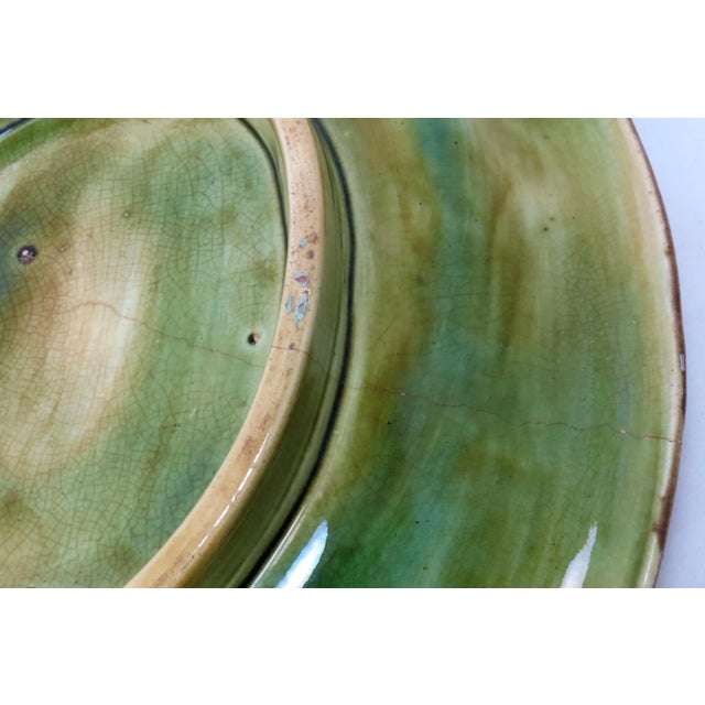 Antique Victorian Majolica Bread Serving Tray With Unusual Fish & Wheat Motif & Religious Motto For Sale - Image 12 of 13