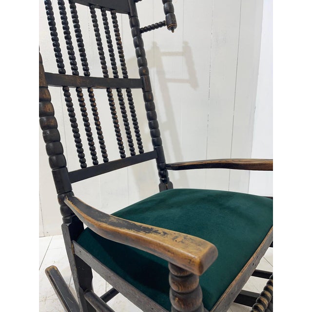 Wood Bobbin Rocking Chair from Lancashire, 1830s For Sale - Image 7 of 14