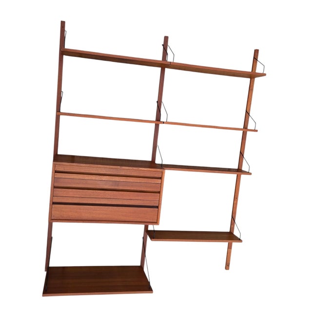 Mid-Century Modern 1950 Poul Cadovius Design Wall Mounted Shelf Modular Royal System Teak Cado Unit For Sale - Image 3 of 17