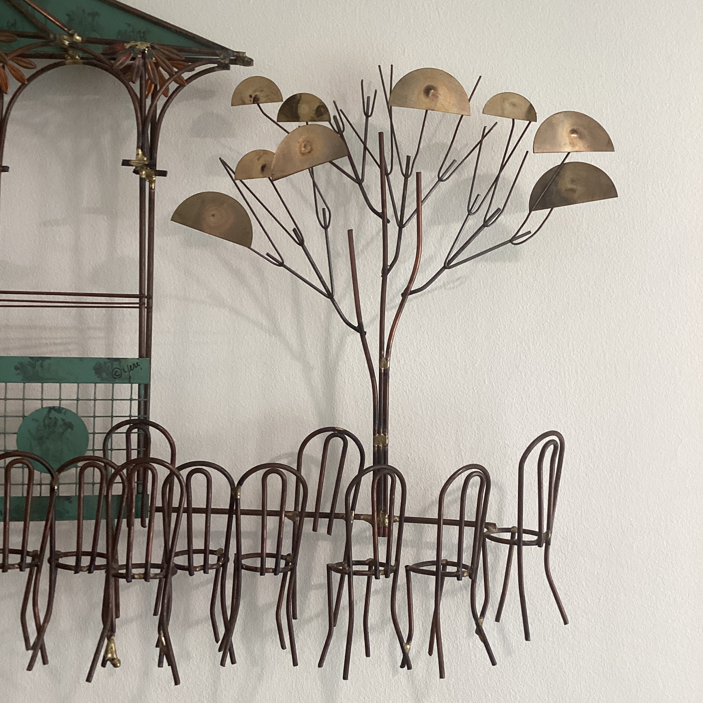 Mid 20th Century Copper and Brass Wall Art Sculpture Curtis Jere