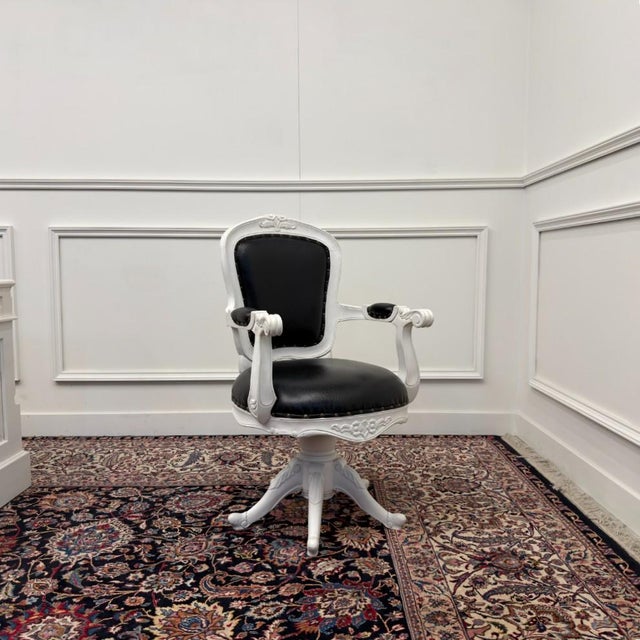 Classic English White Desk with Desk Chair, Set of 2 For Sale - Image 18 of 18