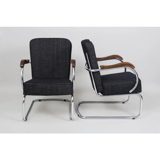 Metal Set of Vintage Bauhaus Armchairs by Kovona, 1960s For Sale - Image 7 of 7