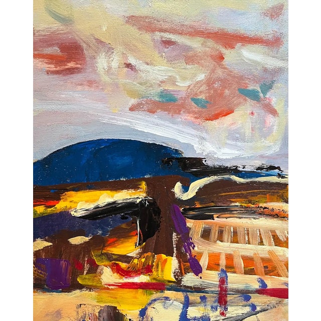 Jean Krille, Landscape 119, Oil on Wood, 1988 For Sale - Image 7 of 10