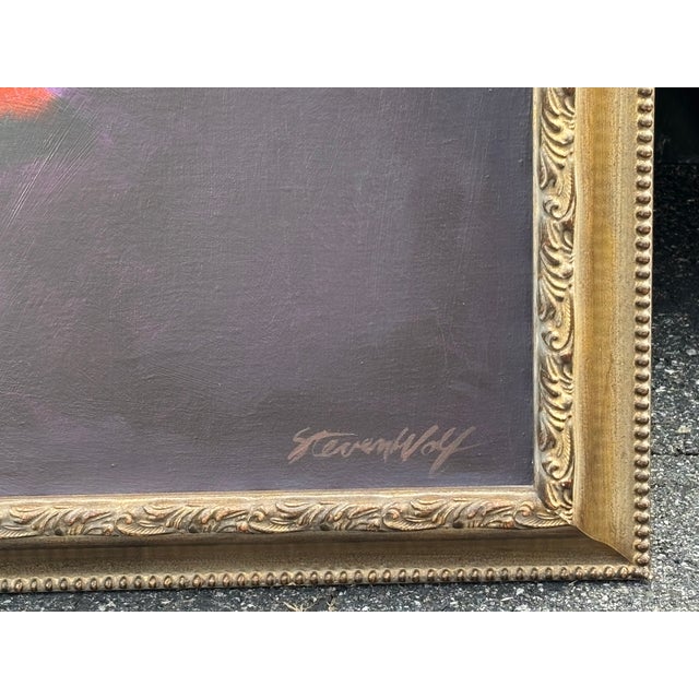 American Mid 20th C. American Original Oil on Canvas - Large Mountain Valley Landscape For Sale - Image 3 of 11
