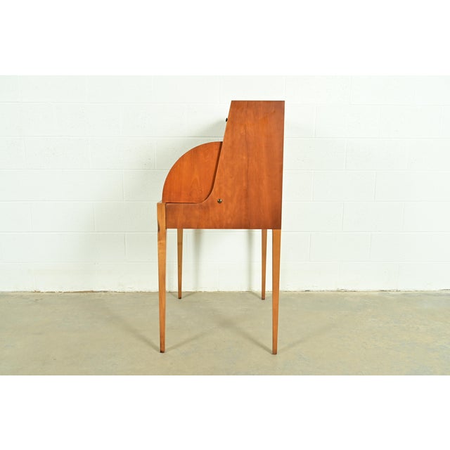 John Van Koert for Drexel Mid-Century Modern Sculpted Cherry Wood Roll Top Desk, 1959 For Sale - Image 15 of 18