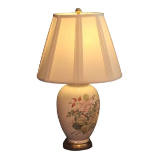 Vintage Floral Table Lamp For Sale