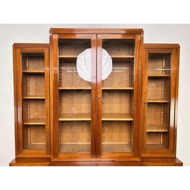 Cubist Bookcase with Marquetry, 1930 For Sale - Image 6 of 16