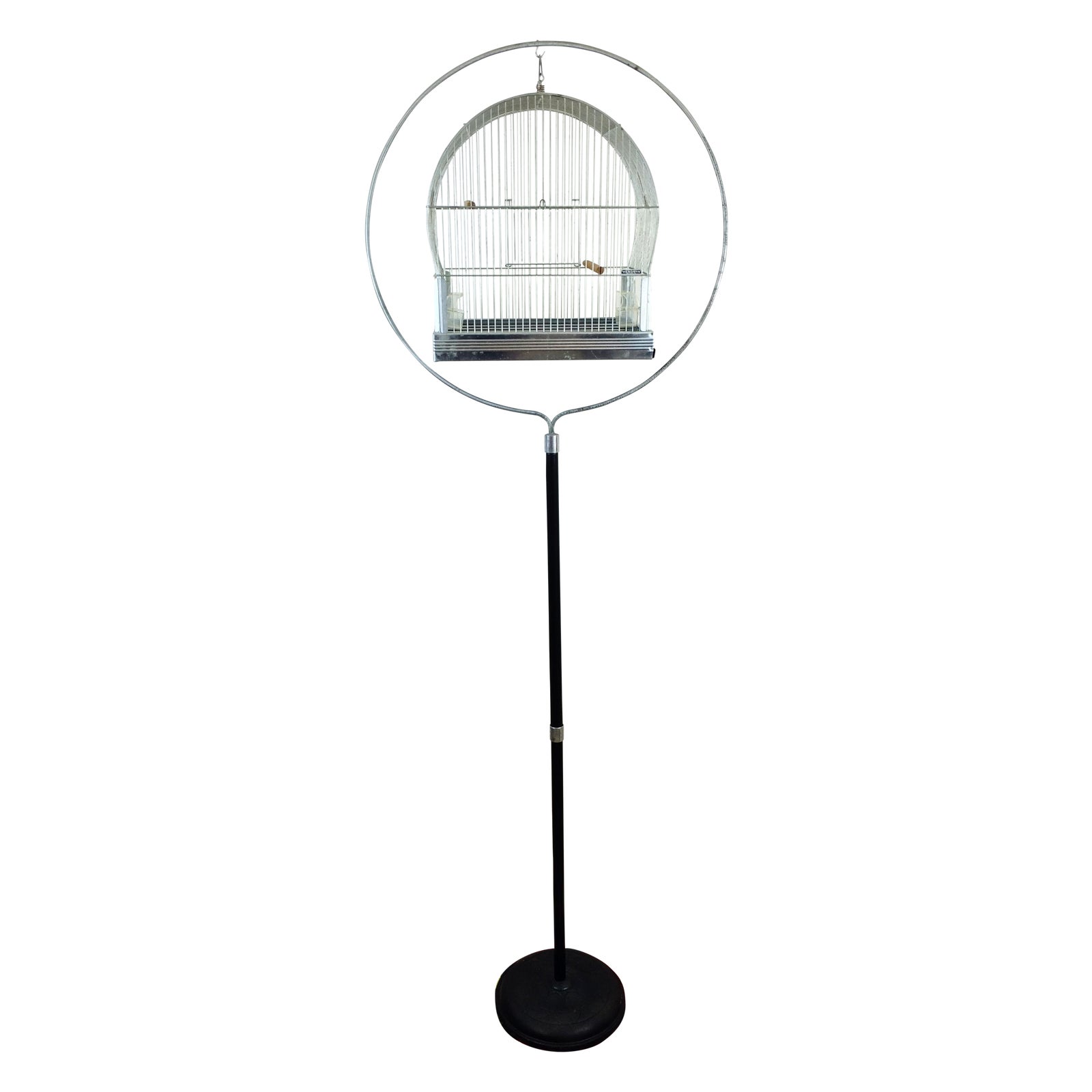 Vintage Hendryx Bird Cage & Round Hoop Stand Chairish