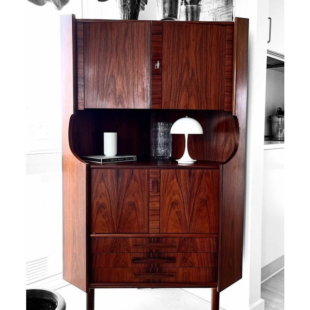Wood Danish Rosewood Corner Cabinet, 1960s For Sale - Image 7 of 10
