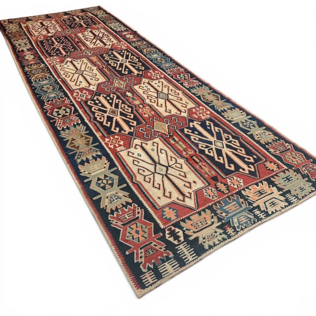 Tribal Antique Avar Kilim Runner 5x16 – Tribal Flatweave Rug For Sale - Image 3 of 5