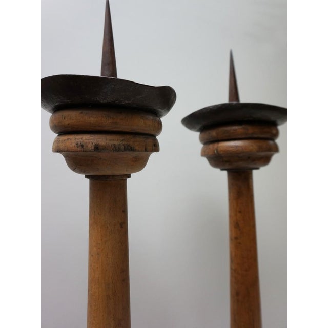 Large Antique French Wooden Candlesticks, 19th Century, Set of 4 For Sale - Image 11 of 18