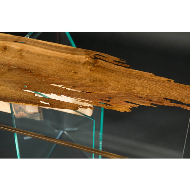 Contemporary Tempered Glass & Oak Venezia Dining Table from VGnewtrend For Sale - Image 3 of 6