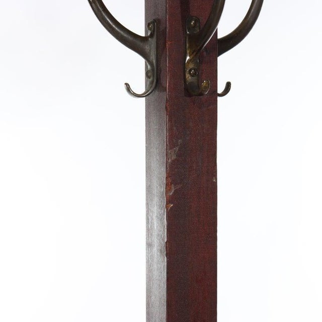 1910s Antique L & Jg Stickley Mission Oak Hat & Coat Stand With Corbels C1910 For Sale - Image 5 of 6