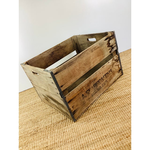 Wood Vintage Rustic Farmhouse Style Wood Crate Vegetable Shipping Box For Sale - Image 7 of 9