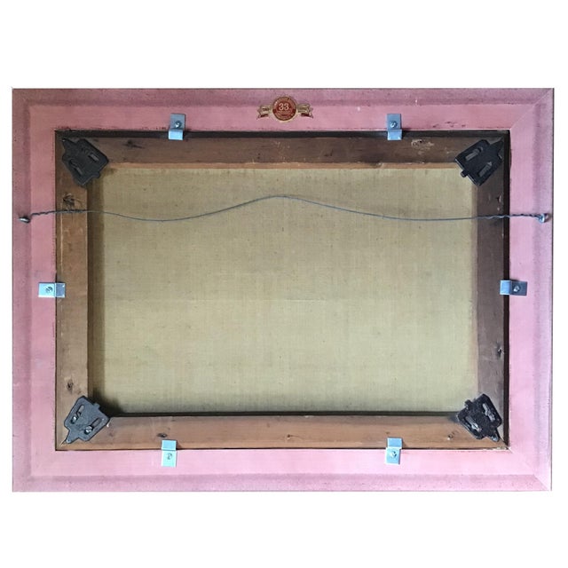 Paint Vintage English Framed Oil Painting of Daffodils in a Brown Jar For Sale - Image 7 of 9