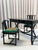 Faux bamboo desk set, gasparucci italo, italy, 1970s. freestanding desk with 3 drawers. Two chairs. black lacquered faux...