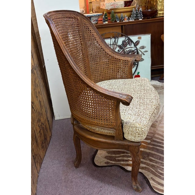 Mid 20th Century Mid Century Hendrix Allardyce Key West Caned Bergere Chair For Sale - Image 5 of 10