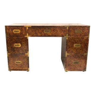 Campaign Style Desk att. to Henredon For Sale
