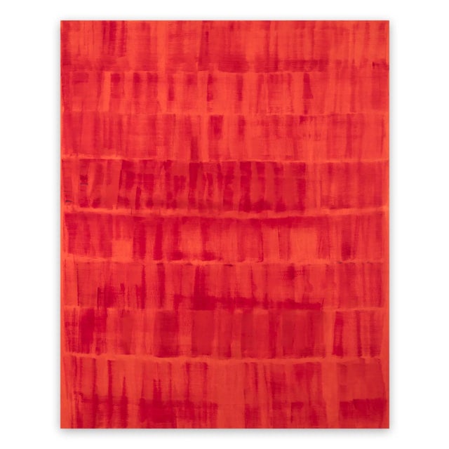 Contemporary Abstract Oil on Wood Painting "Red Dream" by Emily Berger For Sale - Image 4 of 4