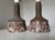 Pair of two graphic stoneware table lamp designed by Jette Hellerøe Denmark, signed, stamped and numbered Nr. 638....