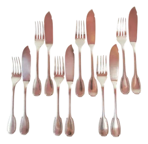 Fish Cutlery from Christofle, 1890s, Set of 12