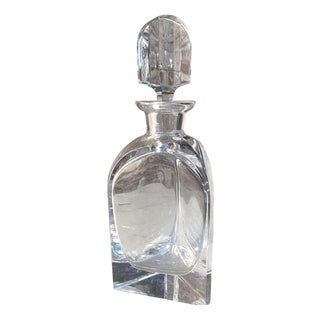 Early Mid-Century Decorative Italian Crystal Whisky Liquor Decanter, 1940 For Sale