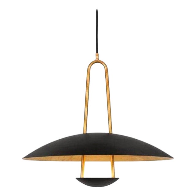 Satellit 55 Brass Black Pendant Lamp by Johan Carpner for Konsthantverk For Sale
