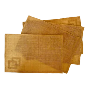 Vintage 1980's Rectangular Hand-Loomed Raffia Palm Beach, Coastal Style Placemats- Set of 4