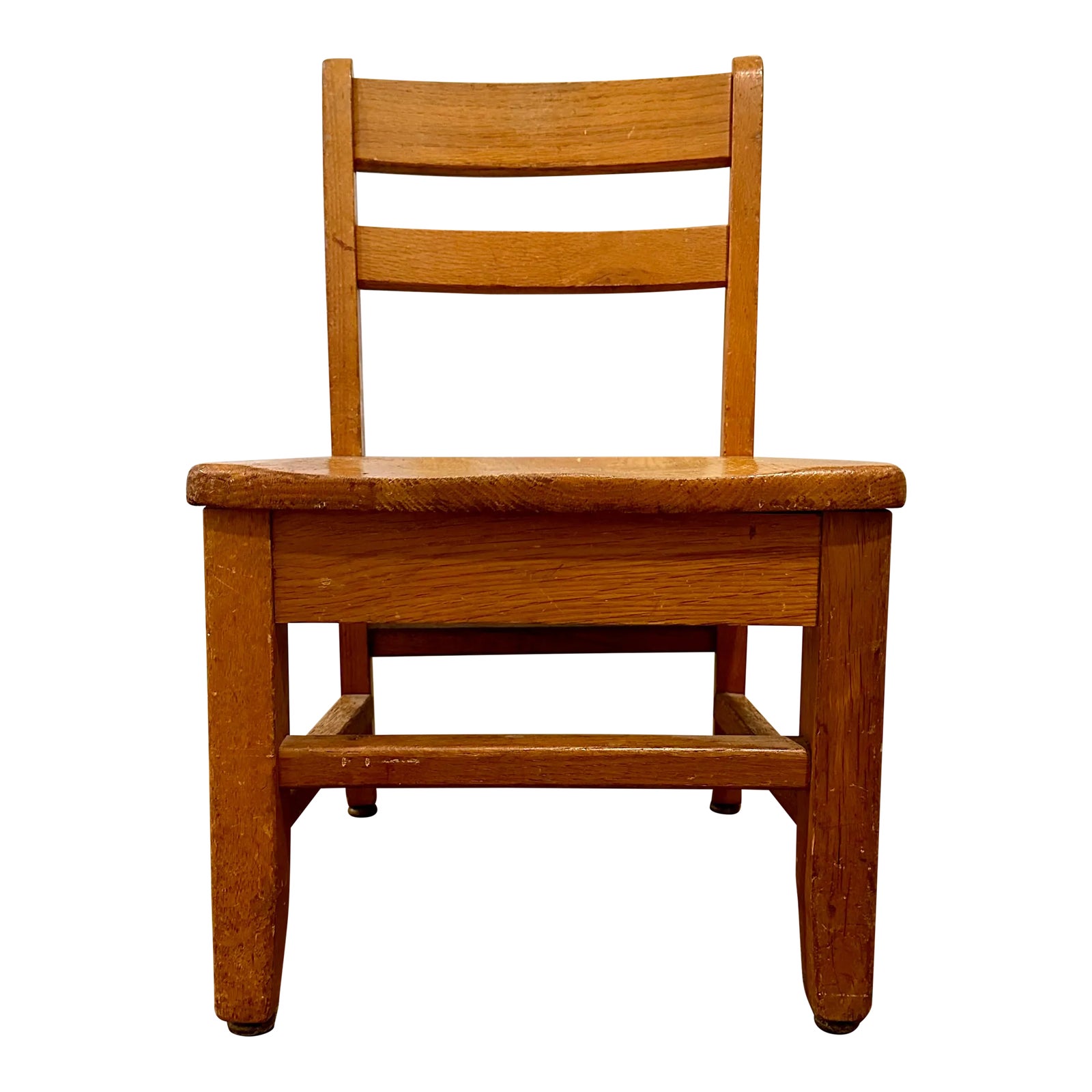 Late 20th Century Child's Wood School Chair Chairish